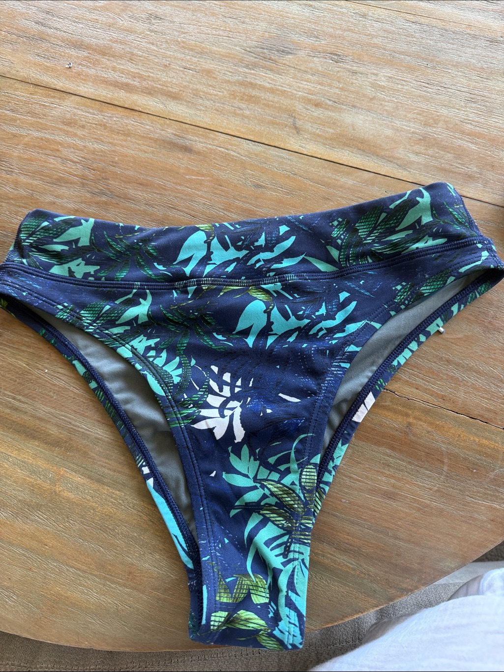 Jolyn Clothing Navy Blue Tropical Print Bikini Bottoms Zoe Style
